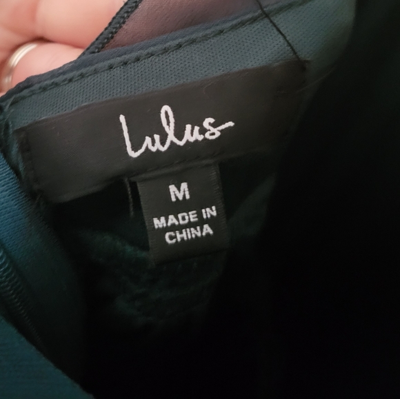 Lulus Forest Green pleated Dress - Picture 4 of 5